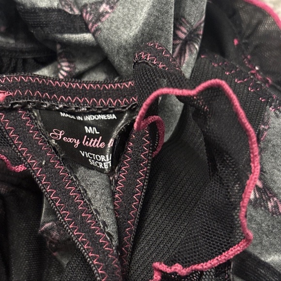 Victoria's Secret Butterfly VTG Corset Top Satin Lingerie Silky Thong Pajama Set - Picture 14 of 17